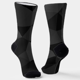 Dunkelgraues und schwarzes geometrisches Maschenmu Socken