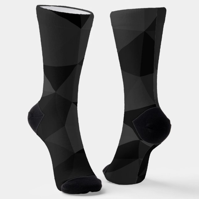 Dunkelgraues und schwarzes geometrisches Maschenmu Socken (Gewinkelt)