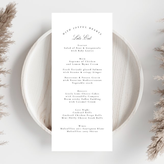 Dunkelgraues Weiß-Elegant-Kalligrafie-Feierliche H Menükarte (Von Creator hochgeladen)