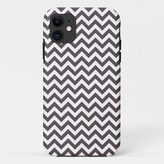 Dunkelgraues weißes Zickzack Muster Case-Mate iPhone Hülle (Rückseite)