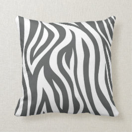 Dunkelgraues Zebra-Wurfskissen Kissen