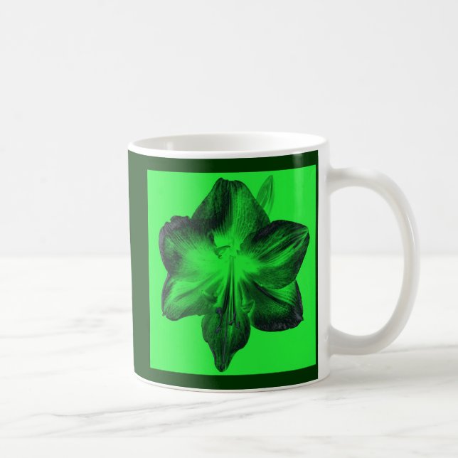 Dunkelgrün am hellgrünen Amaryllis-Muttertag Tasse (Rechts)