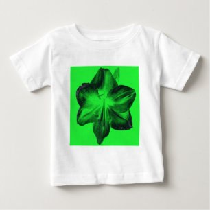Dunkelgrün auf hellgrünen Amaryllis Baby T-shirt
