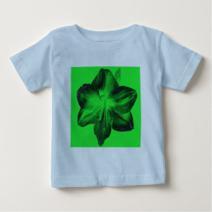 Dunkelgrün auf hellgrünen Amaryllis Baby T-shirt