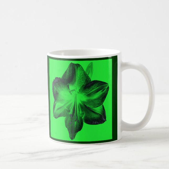 Dunkelgrün auf hellgrünen Amaryllis Kaffeetasse (Rechts)