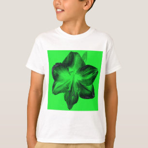 Dunkelgrün auf hellgrünen Amaryllis T-Shirt