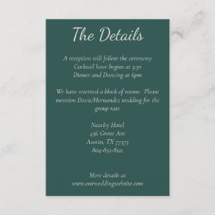 Dunkelgrün, Burgundy & Blush Boho Details Card Begleitkarte