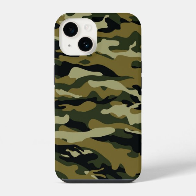 Dunkelgrün Camo iPhone Hülle (Rückseite)