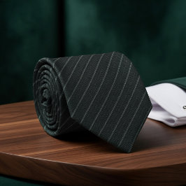 Dunkelgrün dezent vertikal gestreift krawatte