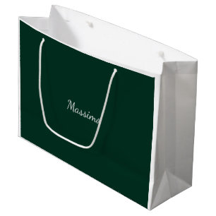Dunkelgrün Elegant Casual Eigener Name Handschrift Große Geschenktüte