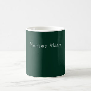 Dunkelgrün Elegant Casual Eigener Name Handschrift Kaffeetasse