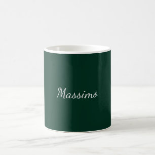 Dunkelgrün Elegant Casual Eigener Name Handschrift Kaffeetasse