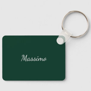 Dunkelgrün Elegant Casual Eigener Name Handschrift Schlüsselanhänger