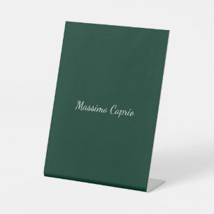 Dunkelgrün Elegant Casual Eigener Name Handschrift Sockelschild