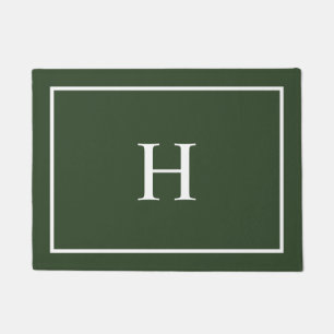 Dunkelgrün Elegant Modernes Monogramm Fußmatte