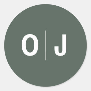 Dunkelgrün   Erste Minimalistische Skandinavienhoc Runder Aufkleber