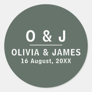 Dunkelgrün   Moderne Minimalistische Skandinavienh Runder Aufkleber