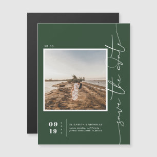 Dunkelgrün   Modernes Minimal-Save the Date-Foto Magneteinladung