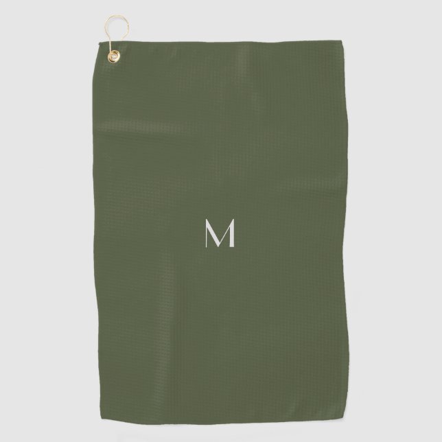 dunkelgrün - Monogramm hinzufügen Golfhandtuch (Vorderseite)
