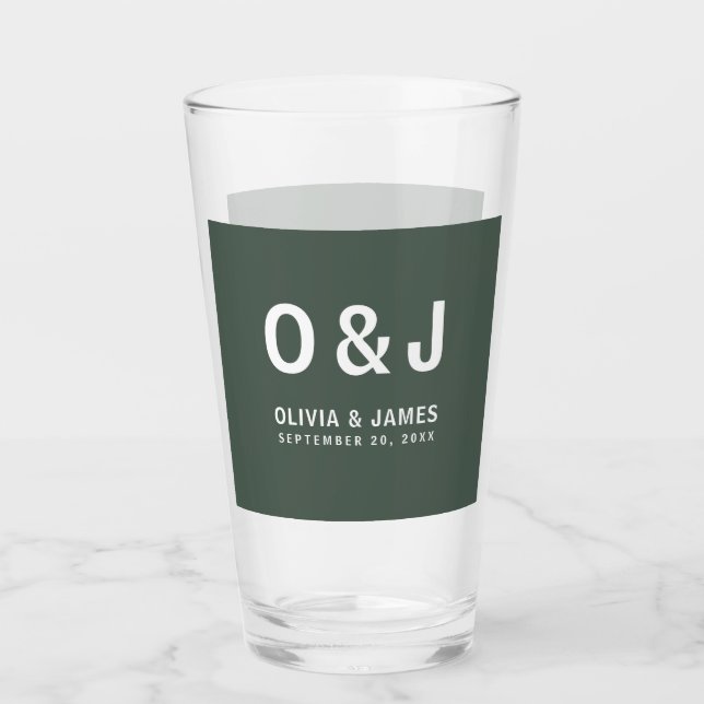 Dunkelgrün | Moss Minimalistisch Modern Modern Mod Glas (Vorderseite)