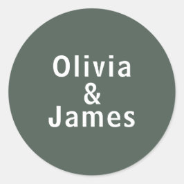 Dunkelgrün | Moss Names Minimalistische Skandi Hoc Runder Aufkleber