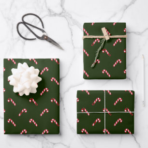 Dunkelgrün niedlicher Bonbons elegant Geschenkpapier Set