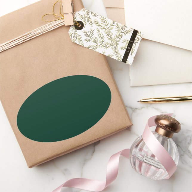 Dunkelgrün Ovaler Aufkleber (Schenken)