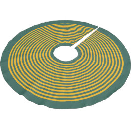 Dunkelgrün und gelb gestrichen Weihnachtsfeiertag Polyester Weihnachtsbaumdecke