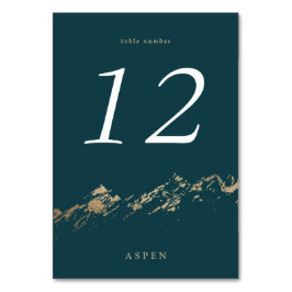 Dunkelgrün und Imitate Gold Foil Mountains Table C Tischnummer