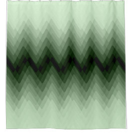 Dunkelgrün und Minzzigzag. Kopfkissen werfen Duschvorhang