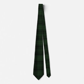 Dunkelgrün und Schwarzer Tartan Kariertes Muster Krawatte