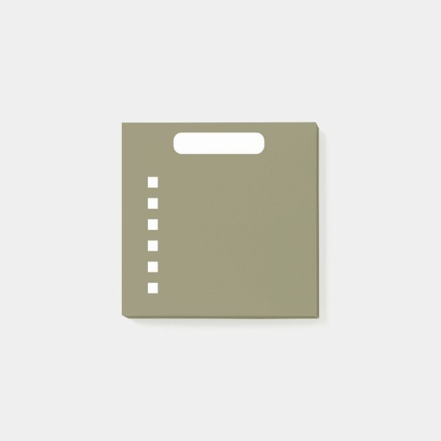 Dunkelgrüne Aufgabenliste Post-it Klebezettel (Vorderseite)