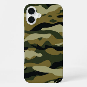 Dunkelgrüne Camouflage iPhone 16 Plus Hülle