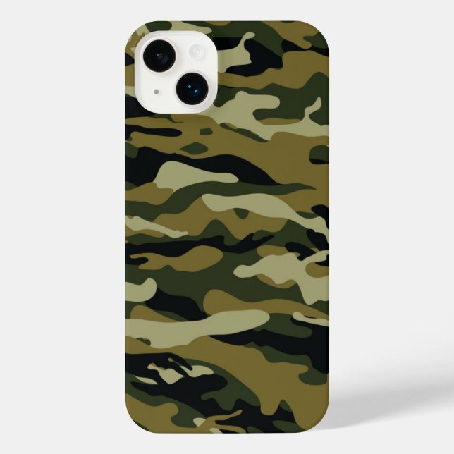 Dunkelgrüne Camouflage iPhone Hülle (Rückseite)