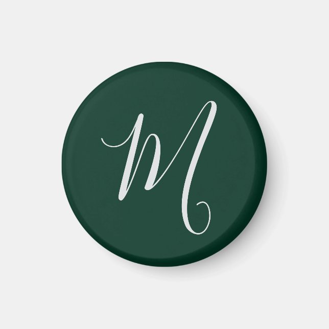 Dunkelgrüne einfache elegante moderne eigene Namen Magnet (Vorne)