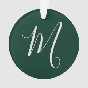 Dunkelgrüne einfache elegante moderne eigene Namen Ornament