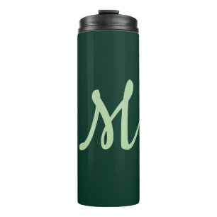 Dunkelgrüne einfache elegante moderne eigene Namen Thermosbecher