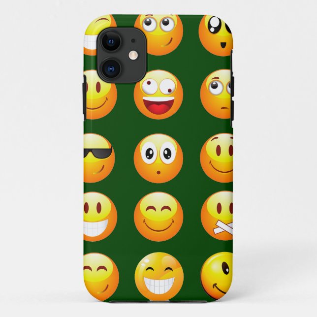 dunkelgrüne Emoji Case-Mate iPhone Hülle (Rückseite)