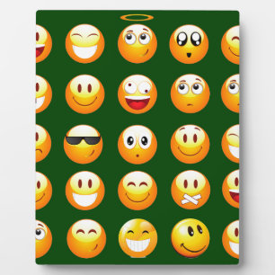 dunkelgrüne Emoji Fotoplatte