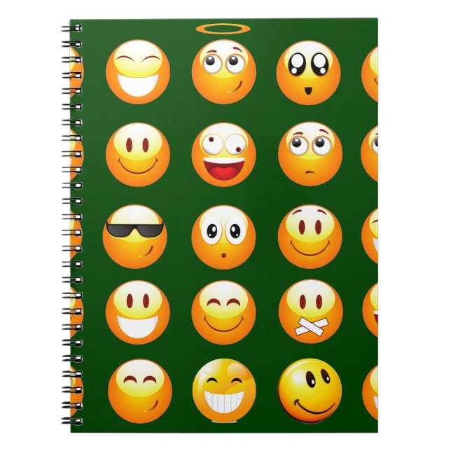 dunkelgrüne Emoji Notizblock (Vorderseite)