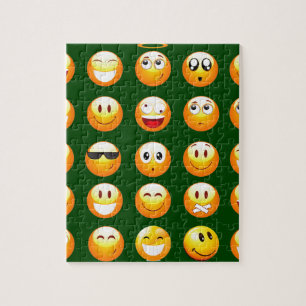 dunkelgrüne Emoji Puzzle