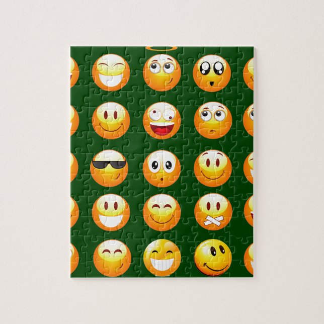 dunkelgrüne Emoji Puzzle (Vertikal)