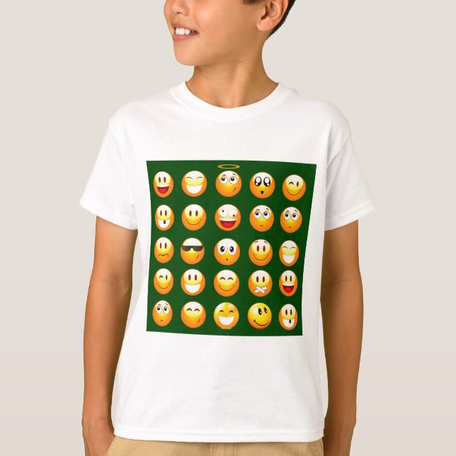 dunkelgrüne Emoji T-Shirt (Vorderseite)