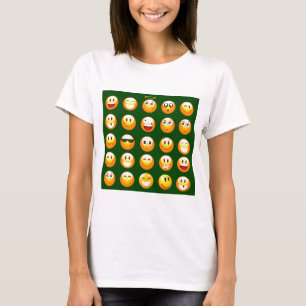 dunkelgrüne Emoji T-Shirt