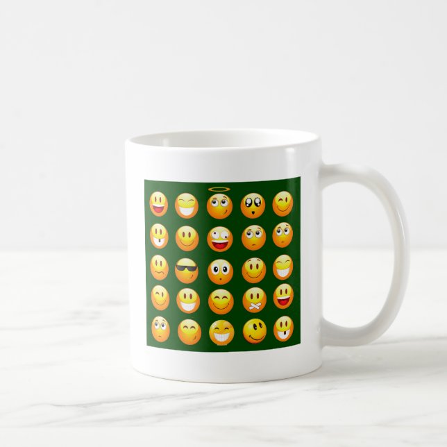 dunkelgrüne Emoji Tasse (Rechts)