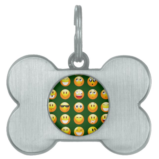 dunkelgrüne Emoji Tiermarke (Vorderseite)