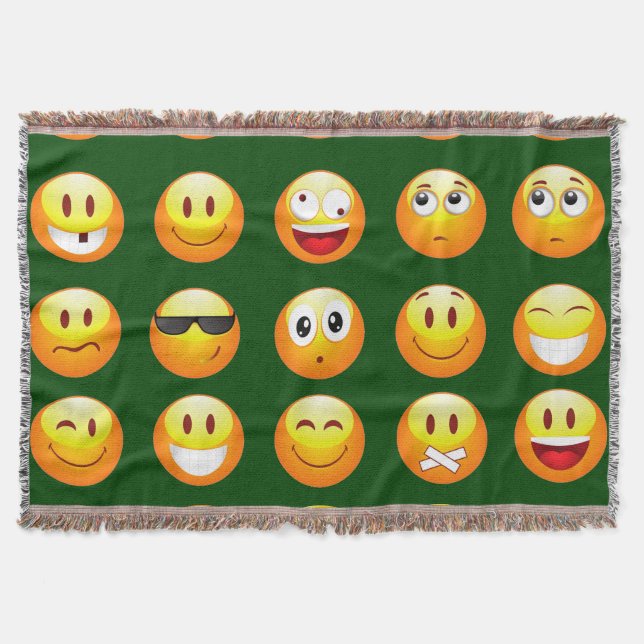 dunkelgrüne Emoji werfen Decke (Vorderseite)