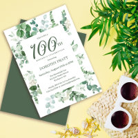 Dunkelgrüne Eukalyptus 100. Geburtstagsparty