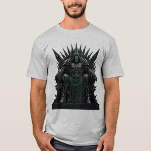 Dunkelgrüne Fantasy-Krieger-Gotik-Kunst T-Shirt