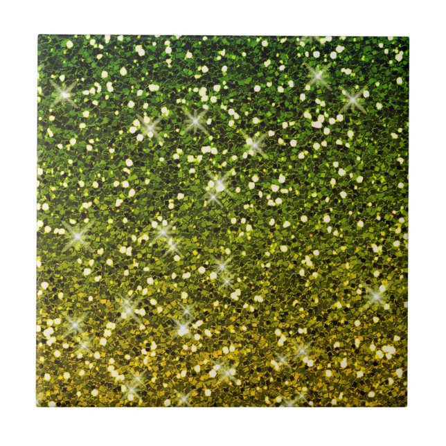 Dunkelgrüne Glitzer schimmern Fliese (Vorderseite)
